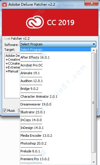 Adobe CC 2019通用破解授權補丁 Deluxe Patcher